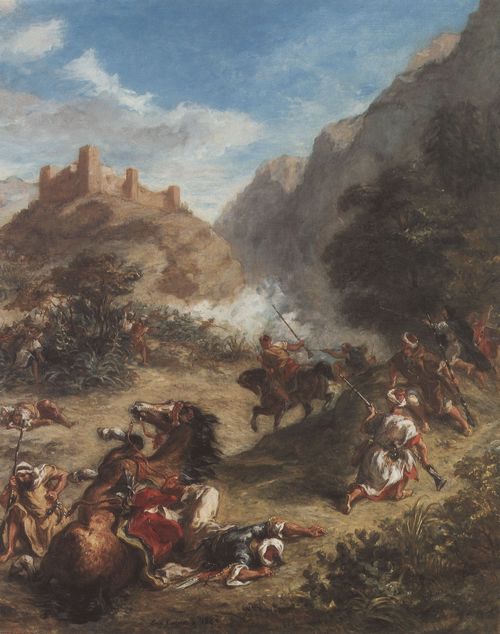 Delacroix, Eugne Ferdinand Victor: Kmpfende Araber in den Bergen