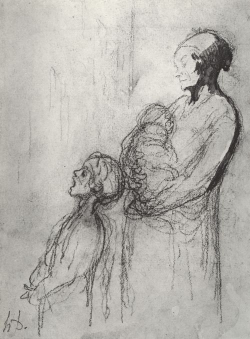 Daumier, Honor: Bettlerin und zwei Kinder