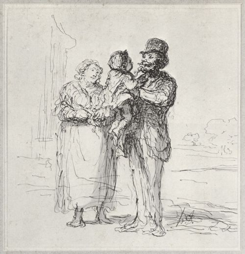 Daumier, Honor: Familienszene