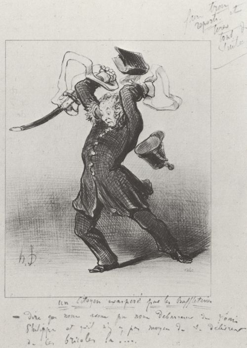 Daumier, Honor: Ein durch das militrische Lederzeug gereizter Brger