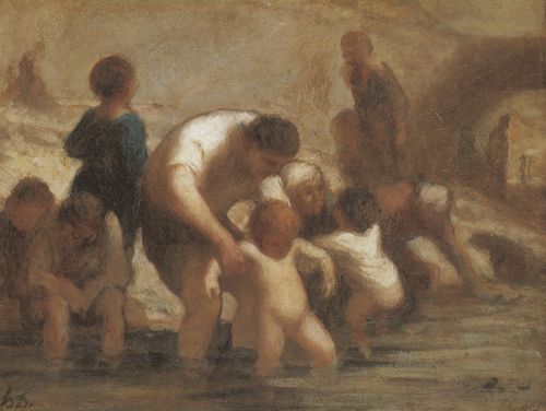Daumier, Honor: Kinder im Bad