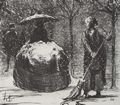 Daumier, Honoré: Die Krinoline bei Schnee. Schöne Frau … soll ich sie mit dem Besen abputzen …
