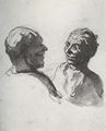 Daumier, Honor: Zwei Kpfe lachender Mnner