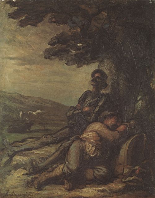 Daumier, Honor: Don Quijote und Sancho Panca unter einem Baum