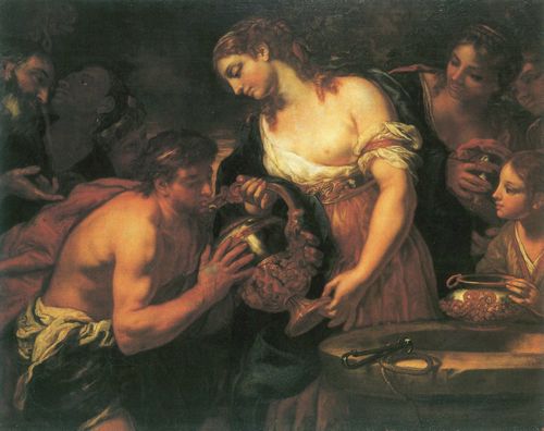 Loth, Johann Carl: Eliezer und Rebekka am Brunnen