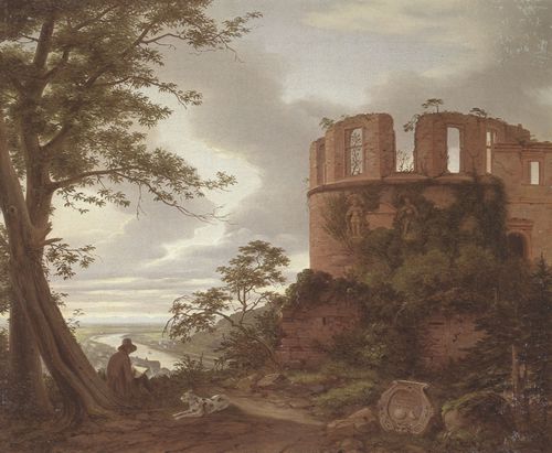Koester, Christian Philipp: Ausblick vom Stückgarten des Heidelberger Schlosses