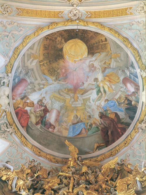 Asam, Cosmas Damian: Fresken in Aldersbach, Szene: Ausgieung des Heiligen Geistes