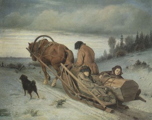 Perow, Wassilij Grigorjewitsch: Totengeleit (Begrbnis eines Bauern), Detail