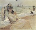 Monet, Claude: Camille am Strand von Trouville