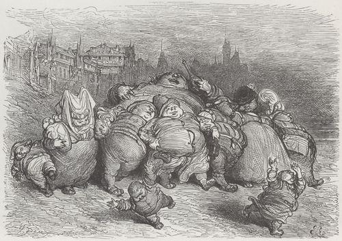Dor, Gustave: Illustration zu Rabelais' »Gargantua und Pantagruel«, Buch V, Kapitel 17