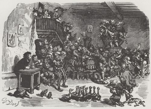 Dor, Gustave: Illustration zu Rabelais' »Gargantua und Pantagruel«, Buch V, Kapitel 33b