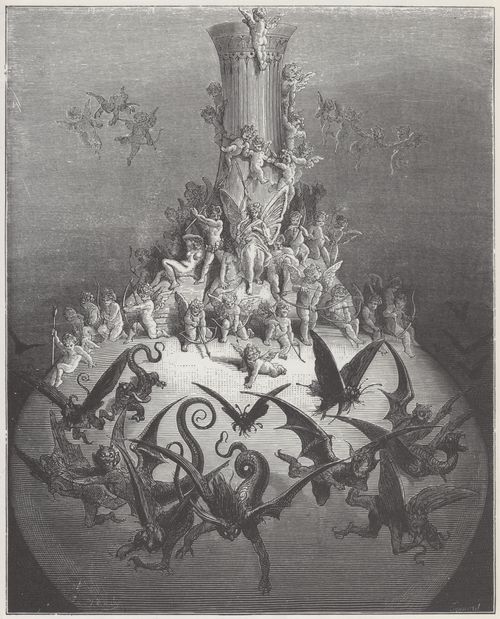 Dor, Gustave: Illustration zu Rabelais' »Gargantua und Pantagruel«, Buch V, Kapitel 45