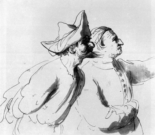 Guercino, Giovanni Francesco: Zwei Mnner im Profil