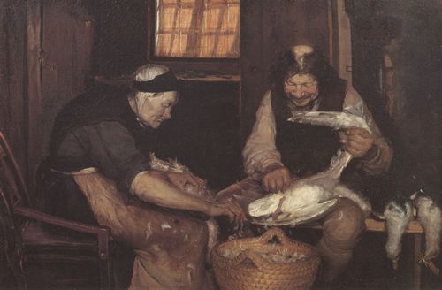 Ancher, Anna: Zwei Alte rupfen Mwen