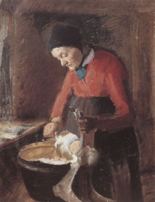 Ancher, Anna: Alte Lene, eine Gans rupfend