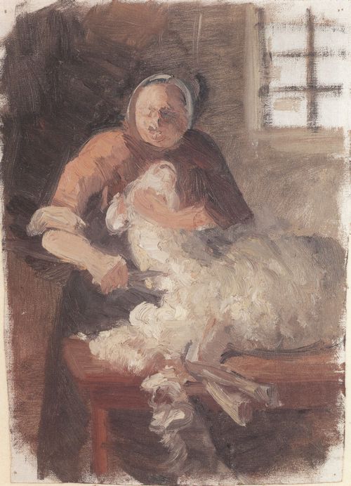 Ancher, Anna: Frau bei der Schafschur