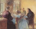 Ancher, Anna: Drei alte Näherinnen (Ein blaues Kleid wird für ein Kostümfest genäht)