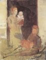 Ancher, Anna: Mutter mit Kind und Harmonikaspieler