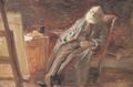 Ancher, Anna: Der Maler Vilhelm Kyhn, Pfeife rauchend