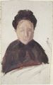 Ancher, Anna: Dunkelgekleidete Dame mit Kopftuch und Schleife