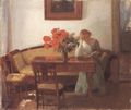 Ancher, Anna: Interieur mit Mohnblumen und lesender Frau (Lizzy Hohlenberg)