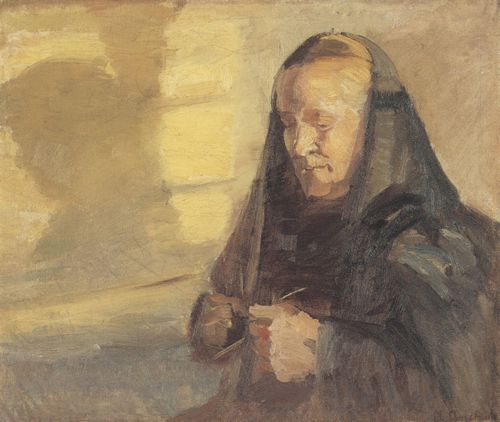 Ancher, Anna: Strickende Frau (Maren Hollnder)