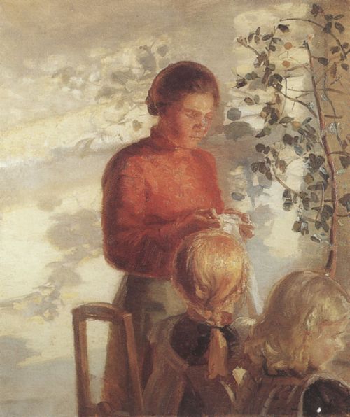 Ancher, Anna: Zwei Mdchen beim Nhunterricht