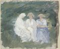 Ancher, Anna: Drei Damen auf einer Gartenbank