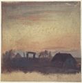 Ancher, Anna: Abendhimmel über Häusern