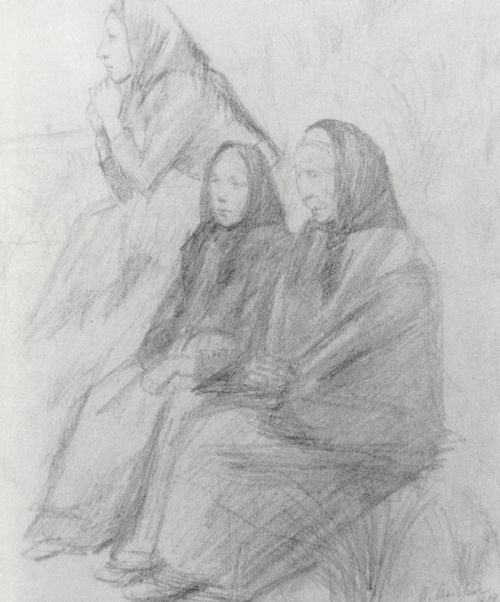 Ancher, Anna: Drei Frauen, in einer Dne sitzend