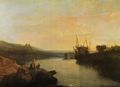 Turner, Joseph Mallord William: Harlech Castle, aus Twgwyn Ferry, in der Dämmerung eines Sommerabends (Harlech Castle, from Twgwyn Ferry, Summer's Evening Twilight)