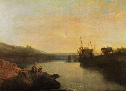 Turner, Joseph Mallord William: Harlech Castle, aus Twgwyn Ferry, in der Dmmerung eines Sommerabends (Harlech Castle, from Twgwyn Ferry, Summer's Evening Twilight)