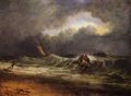 Turner, Joseph Mallord William: Fischer am windgeschützten Ufer, im einem Windstoß (Fishermen upon a Lee-Shore, in Squally)