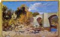 Turner, Joseph Mallord William: Eine Brücke mit Landhaus und Bäumen dahinter (A Bridge with a Cottage and Trees beyond)