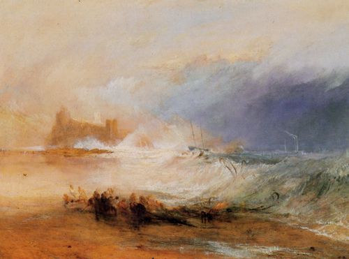 Turner, Joseph Mallord William: Strandruber, – Northumberland Kste, mit einem Dampfboot, das einem Schiff vor der Kste hilft (Wreckers, – Coast of Northumberland, with a Steam-Boat assisting a Ship off Shore)