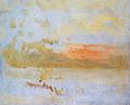 Turner, Joseph Mallord William: Sonnenuntergang, vom Strand mit Wellenbrecher gesehen (Sunset seen from a Beach with Breakwater )