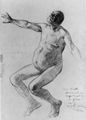 Corinth, Lovis: Studie eines nackten, rückwärts fallenden Mannes