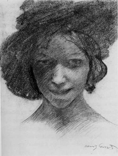 Corinth, Lovis: Kopf einer jungen Frau mit Hut
