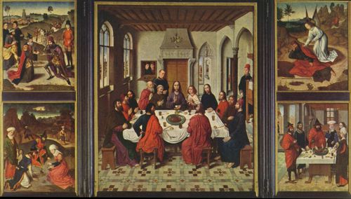 Bouts, Dieric: Flgelaltar in St. Peter in Lwen, Einsetzung des Heiligen Abendmahls, Gesamtansicht