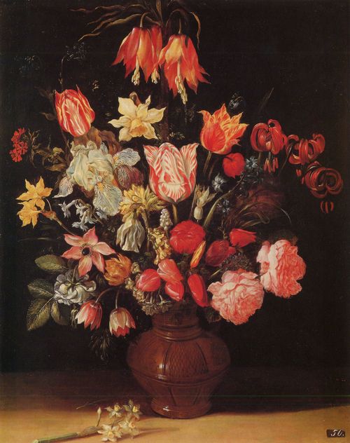 Hoecke, Gaspar van den: Vase mit Blumen