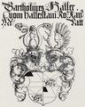 Beham, Hans Sebald: Wappen des Bartholomäus Haller von Hallerstein