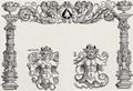 Beham, Hans Sebald: Ornamentrahmen und figürliche Eckstücke eines ornamentalen Blätterwerkes