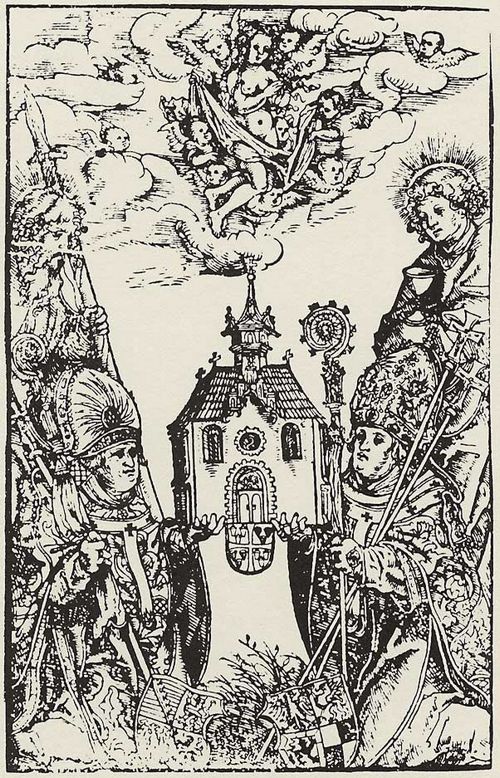 Cranach d. ., Lucas: Die Bischfe Ernest von Magdeburg und Albrecht von Brandenburg mit dem Modell einer Kapelle