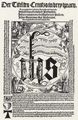 Dürer, Albrecht (Schule): Ablaßbrief mit Monogramm Christi