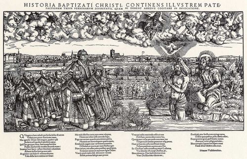 Lucius d. Ä., Jacob: Taufe Christi mit Darstellung Luthers und der Familie Herzog Johann Friedrichs von Sachsen