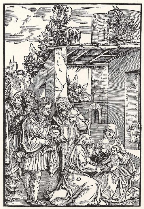 Schufelein, Hans Leonhard: Passion Christi, Anbetung der drei Heiligen Knige