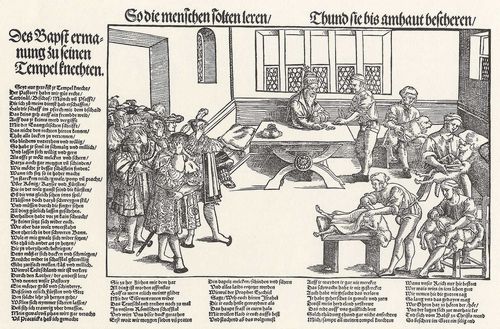 Deutscher Meister der 1. Hlfte des 16. Jahrhunderts: Des Papstes Ermahnung an seine Tempelknechte