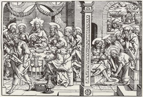 Gerung, Matthias: Das Abendmahl; Christus wscht die Fsse der Jnger; Christus am lberg