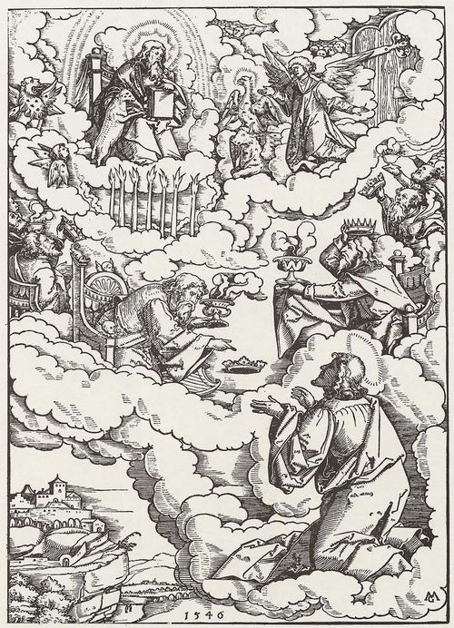 Gerung, Matthias: Blatt zur »Apokalypse«, Die Vision des Hl. Johannes von Gott und den lteren