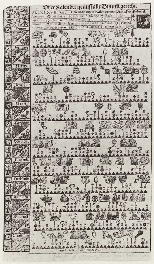 Hofer, Hans (Nachfolger): Kalender aller Bistmer fr das Jahr 1567